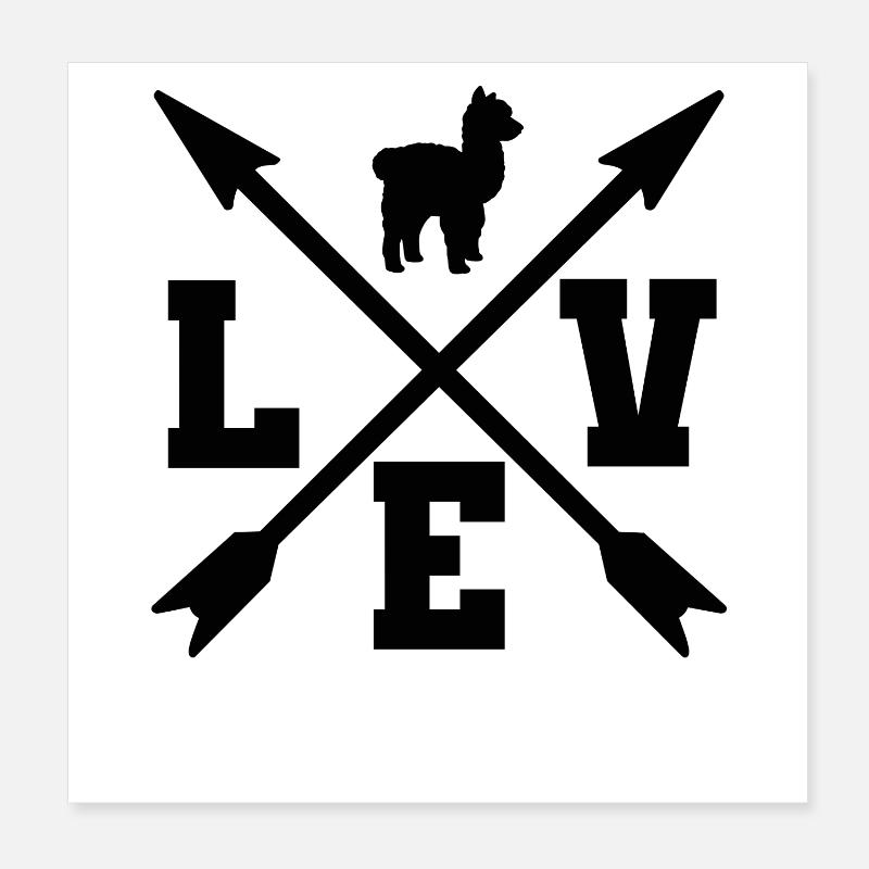 Alpaka Poster 20x20 cm