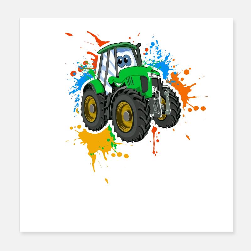 Traktor Poster 20x20 cm