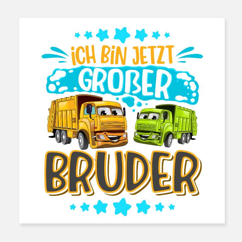 Müllauto Großer Bruder Poster 20x20 cm