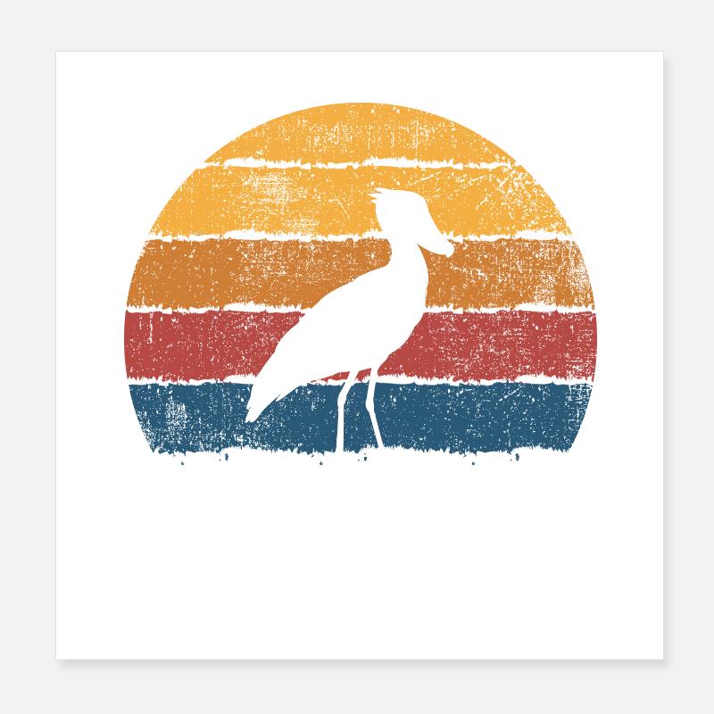 Schuhschnabel Vogel Poster 20x20 cm