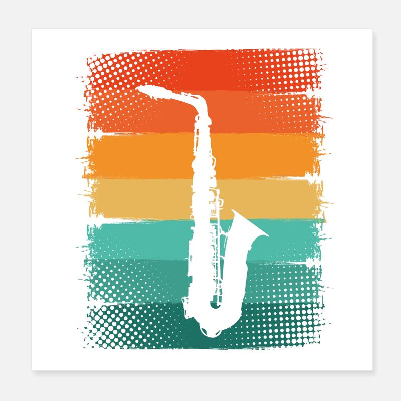 Saxophone Saxophoniste Poster 20 x 20 cm