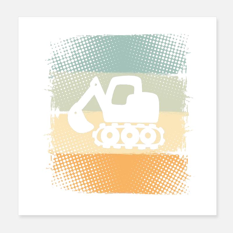 Bagger Poster 20x20 cm