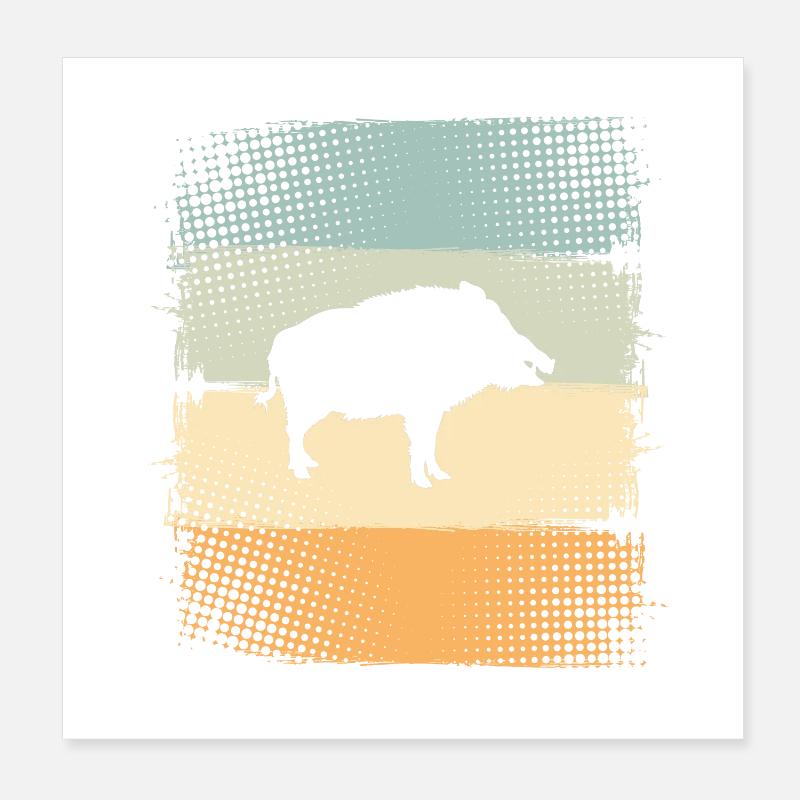 Wild boar Poster 8" x 8" (20x20 cm)