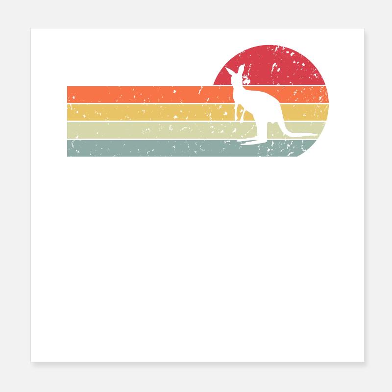 Kangaroo Poster 8" x 8" (20x20 cm)