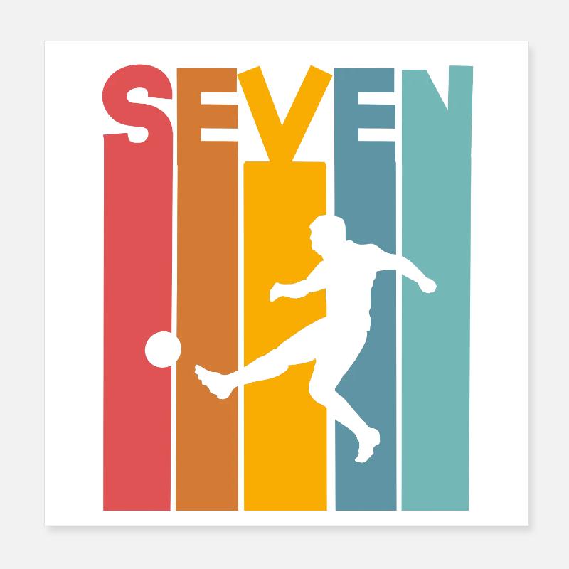 Fußball 7 Jahre Kinder Kindergeburtstag Poster 20x20 cm
