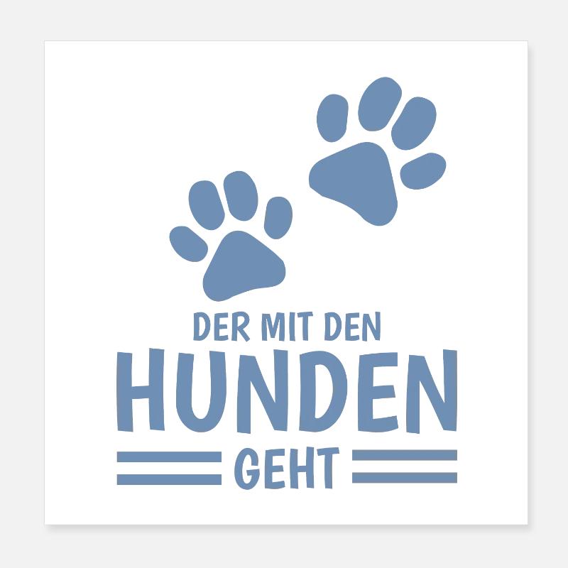 Hund und Herrchen Sprüche Poster 20x20 cm
