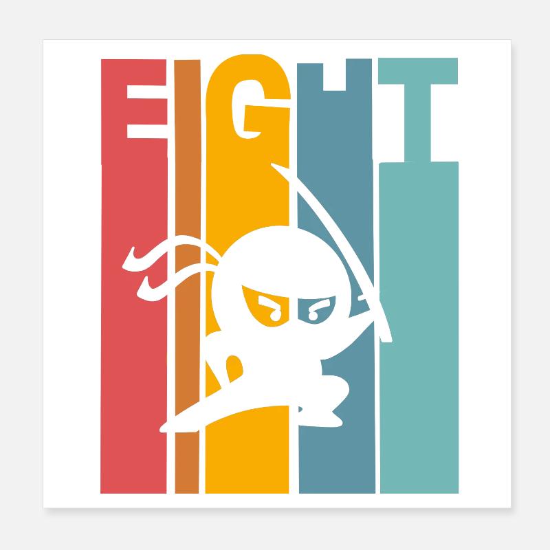 Ninja 8. Geburtstag Kinder Poster 20x20 cm