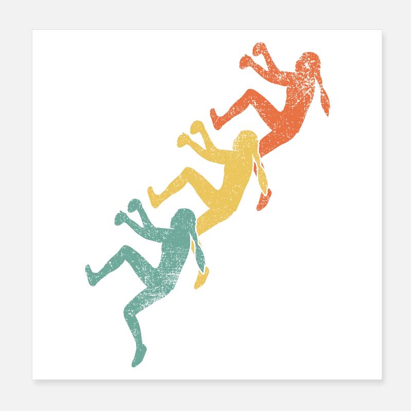 Klettern Mädchen Kletterer Poster 20x20 cm