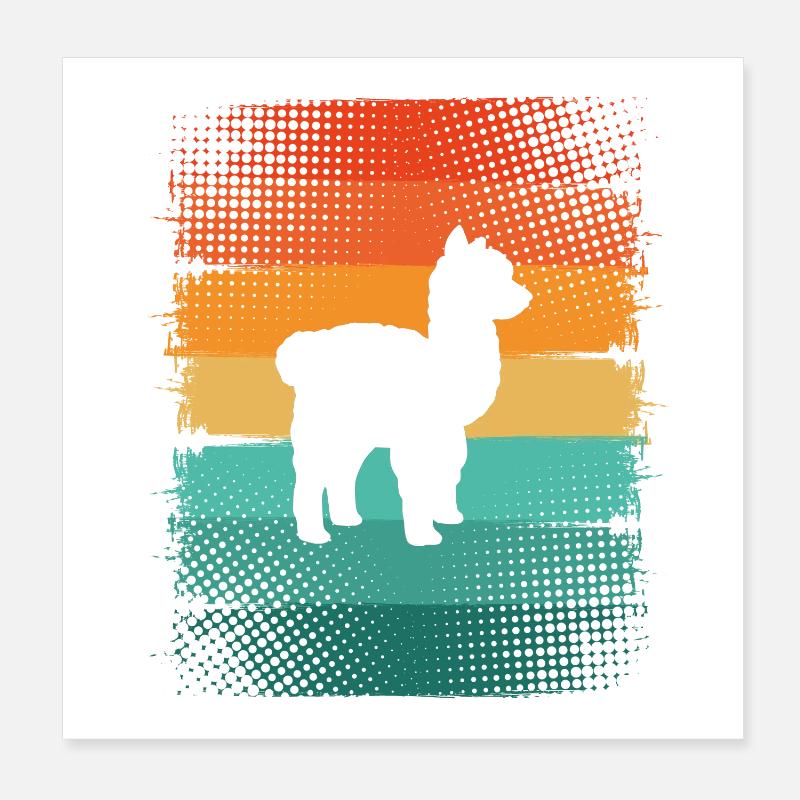 Alpaka Poster 20x20 cm