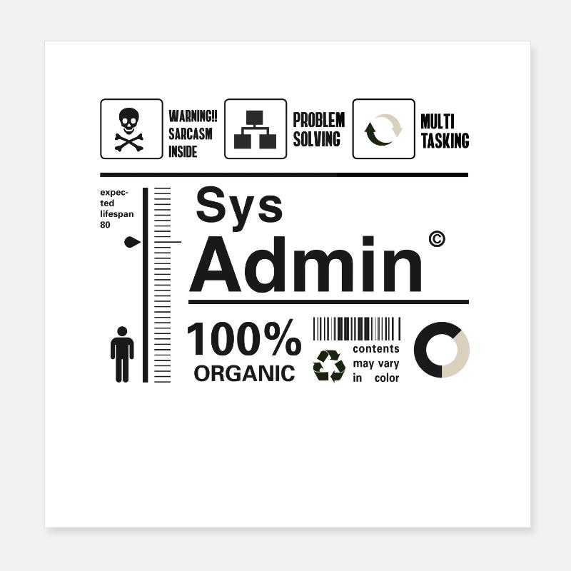 administrateur système ordinateur nerd pc kit programmeur humour lo Poster 20 x 20 cm