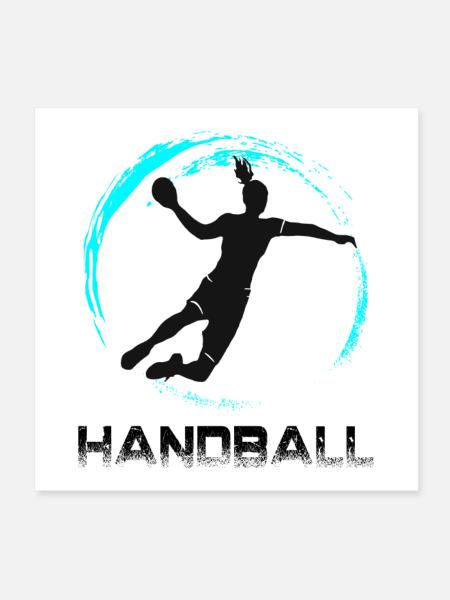 Handball - Poster 20x20 cm - Weiß - Vorne