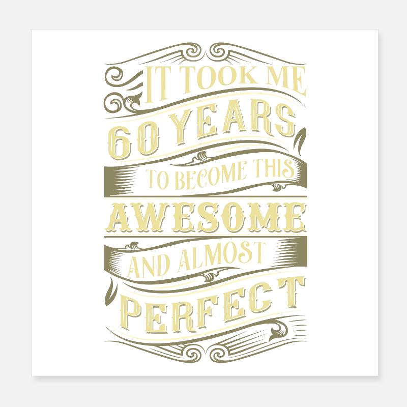 60e anniversaire 60 ans Poster 20 x 20 cm
