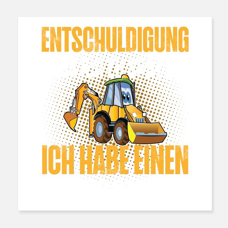 Bagger Poster 20x20 cm