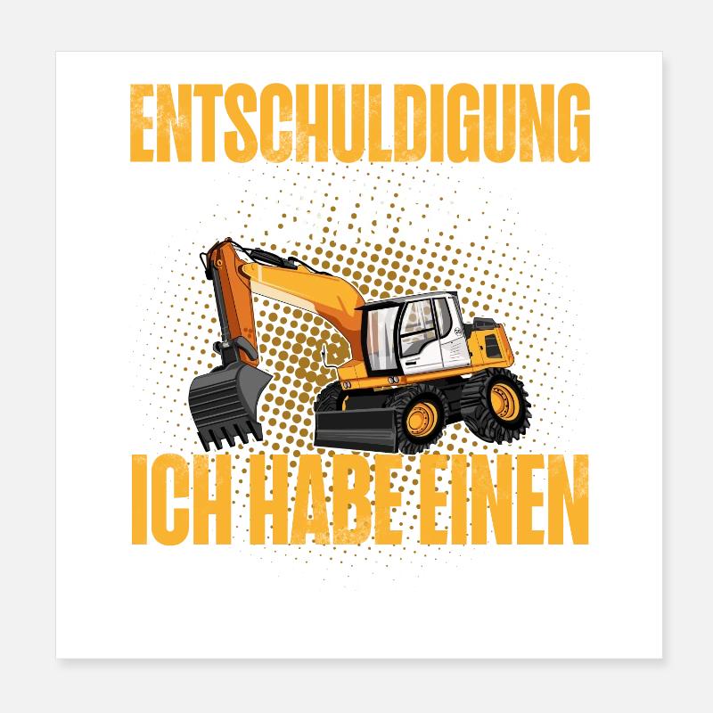 Bagger Poster 20x20 cm