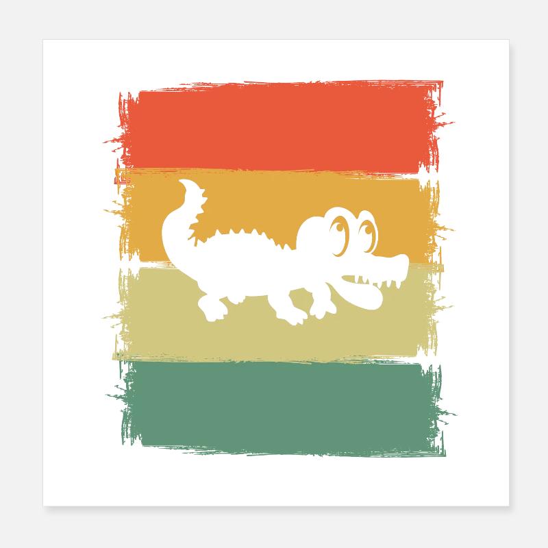 Aligator Crocodile Poster 20 x 20 cm