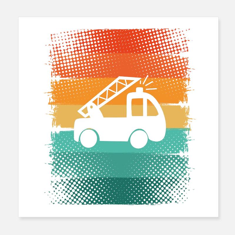 Pompiers Poster 20 x 20 cm