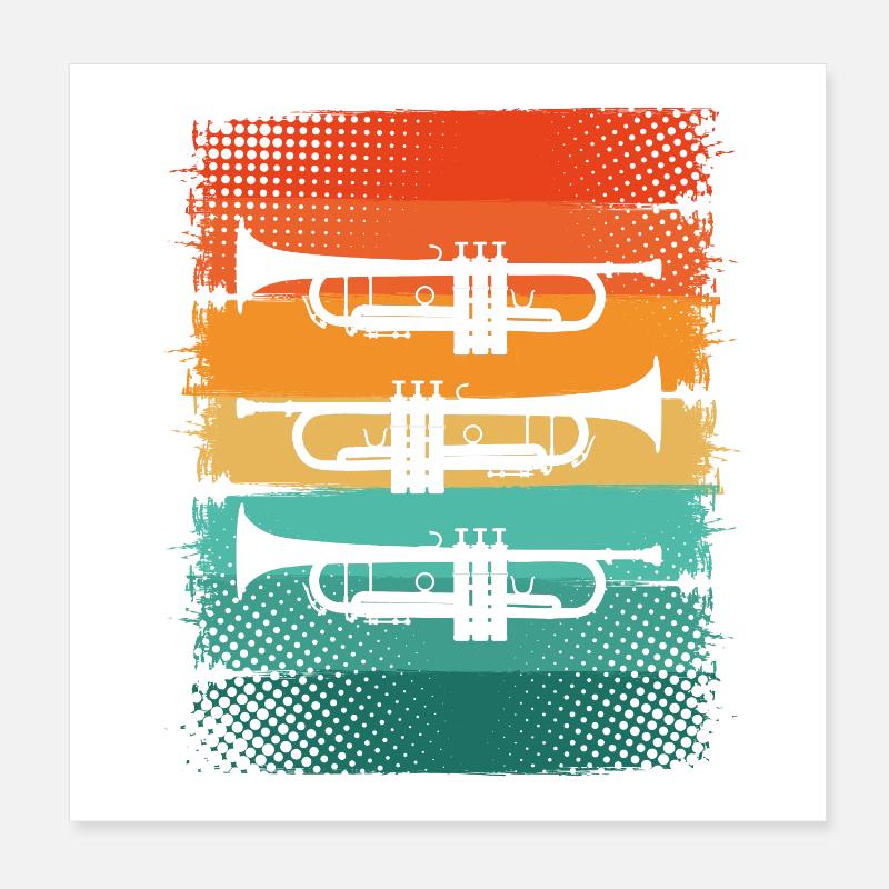 Trompete Poster 20x20 cm