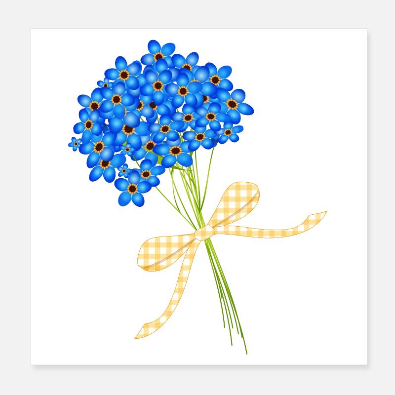 bouquets délicats oubliez-moi-pas Poster 20 x 20 cm