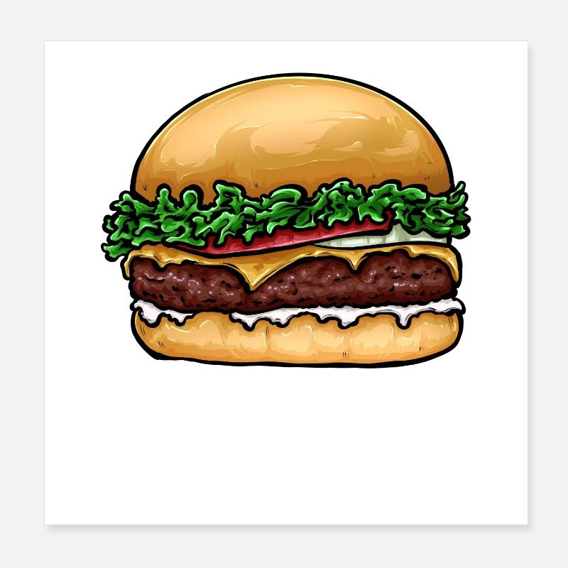 Hamburger Cheeseburger Poster 20x20 cm