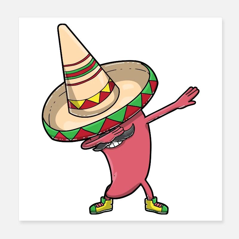 Cinco de Mayo Chili Dabbing Poster 20x20 cm