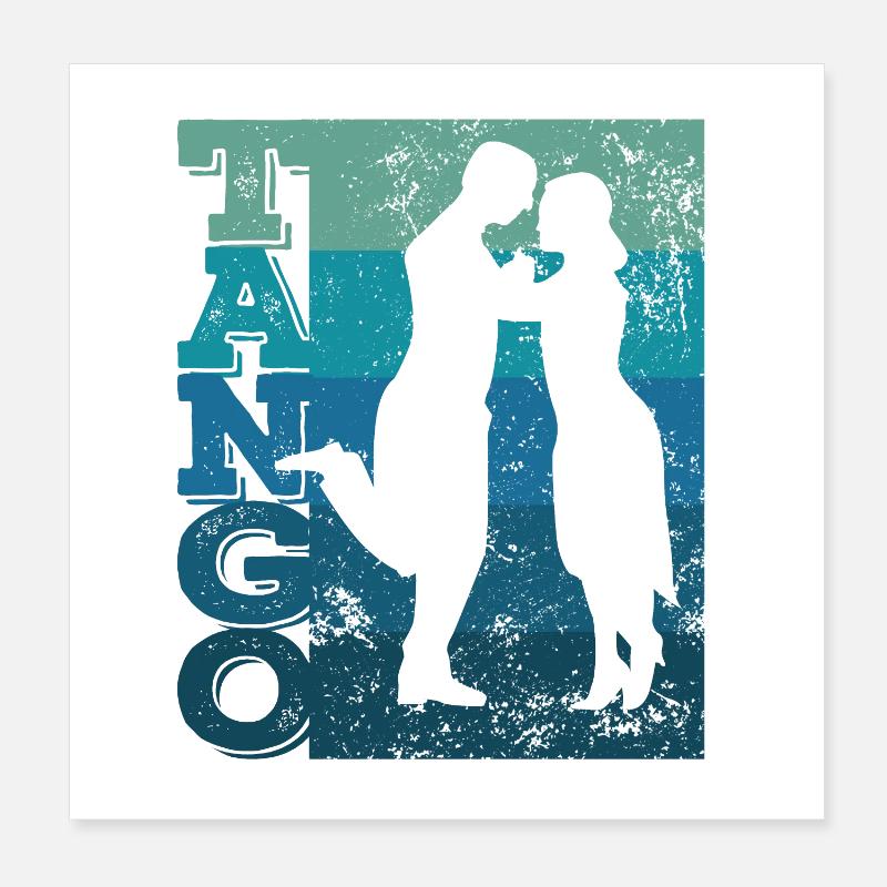Tango Argentino Retro Vintage Tango Vals Tango Poster 20x20 cm
