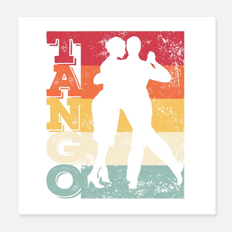 Tango Argentino Retro Vintage Tango Vals Dance Poster 20x20 cm