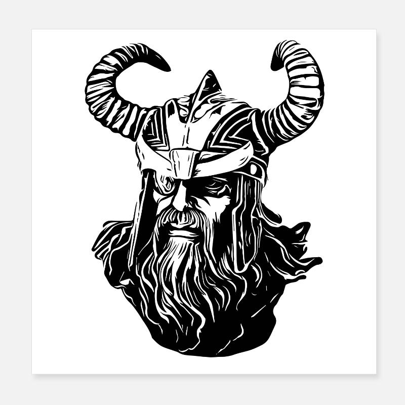 Odin Wikinger Poster 20x20 cm