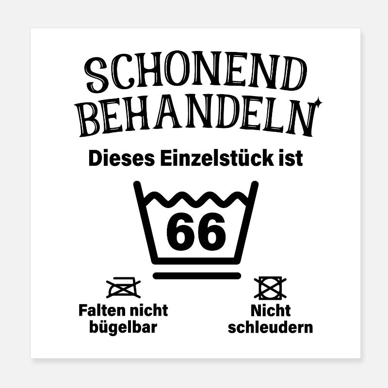 Schonend Behandeln 66. Geburtstag Einzelstück 66 Poster 20x20 cm