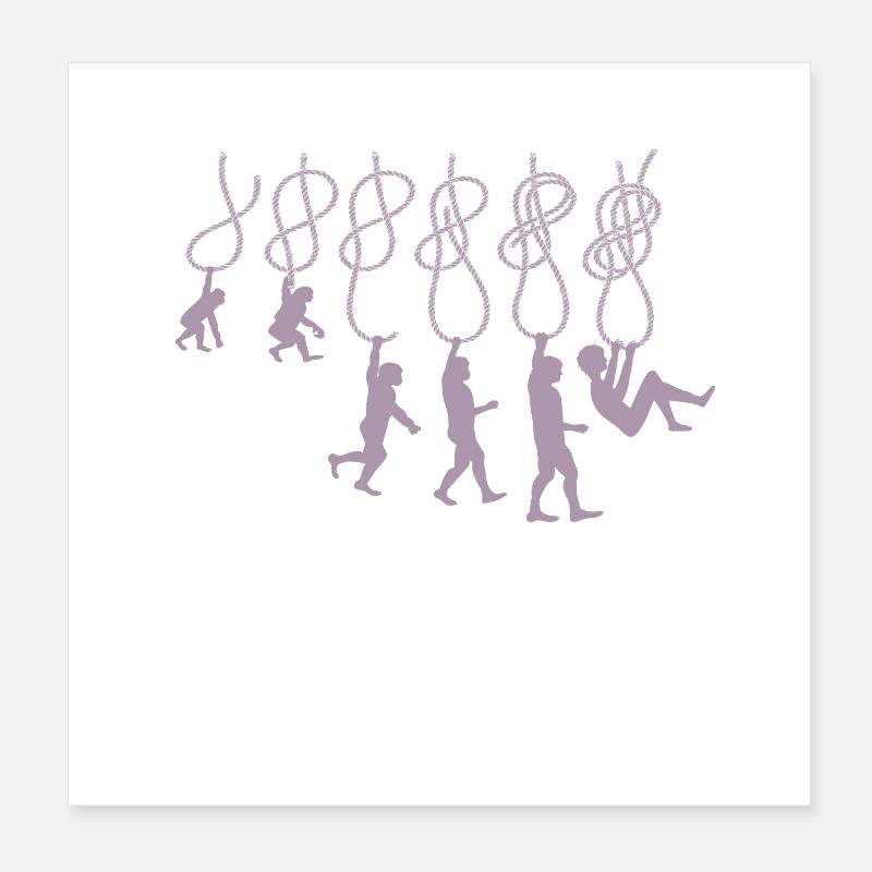 Evolution Klettern Kletterknoten Achter Knoten Poster 20x20 cm
