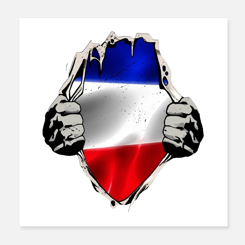 Drapeau rouge bleu-blanc Poster 20 x 20 cm