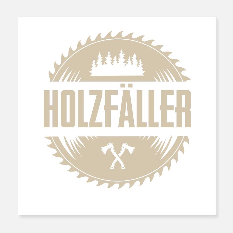 Holzfäller Poster 20x20 cm