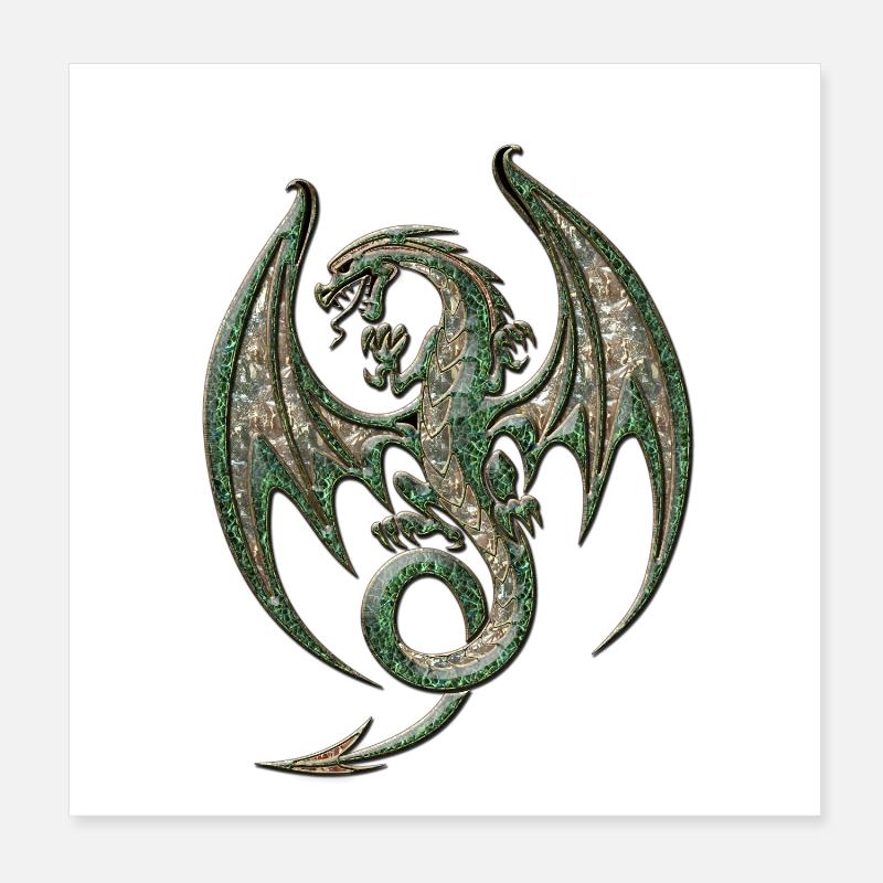 Merveilleux dragon élégant Poster 20 x 20 cm