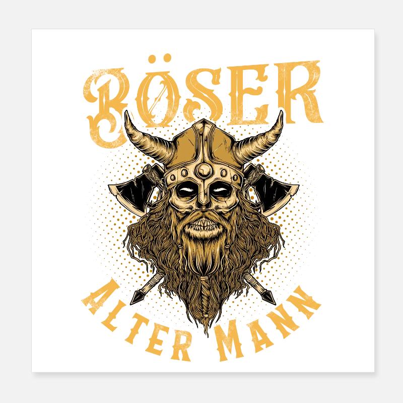 Böser Alter Mann Poster 20x20 cm