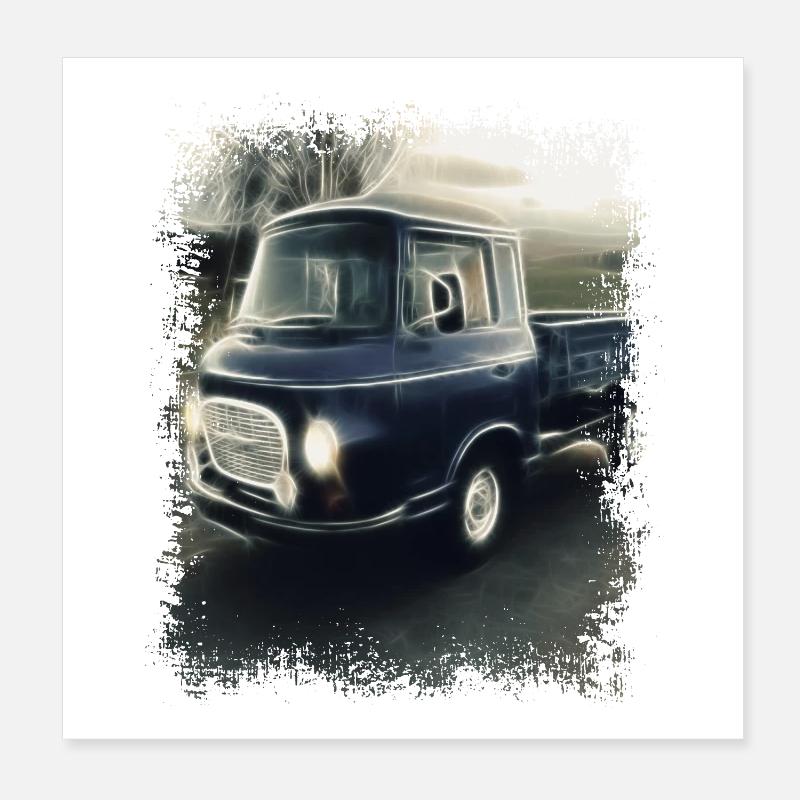 Barkas Flatbed GDR Transporter | Millésime Poster 20 x 20 cm