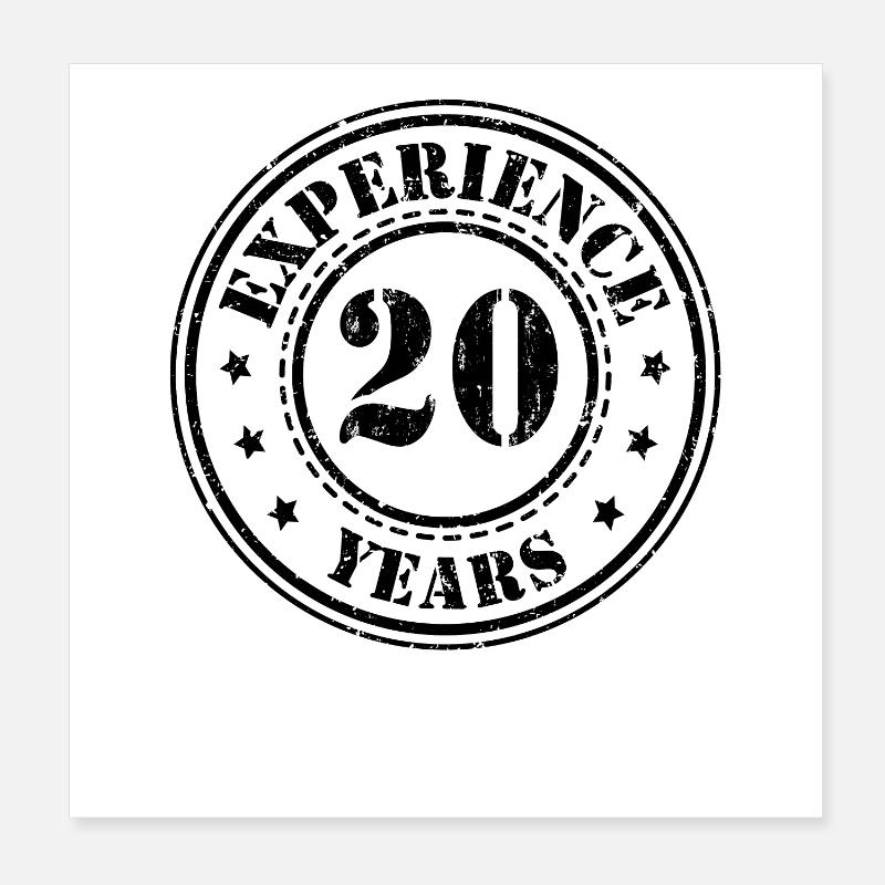 20 ans d’expérience 20 ans Poster 20 x 20 cm
