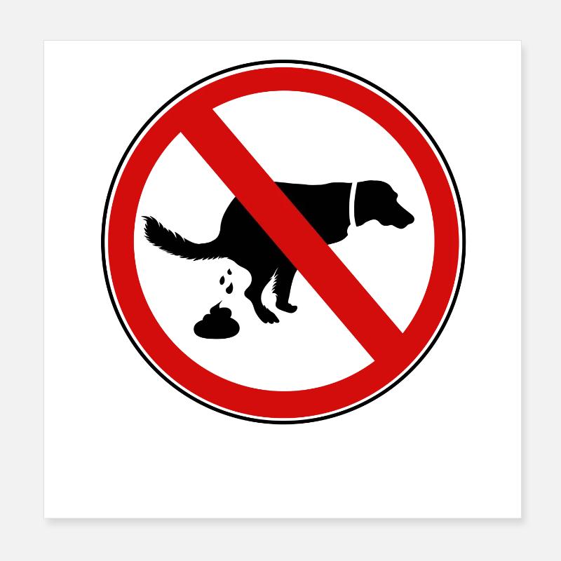 Piles de chiens Interdit Poster 20 x 20 cm