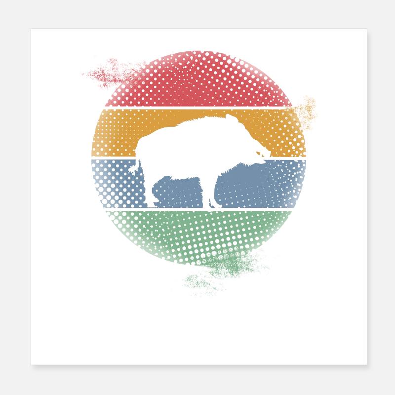 Wild boar Poster 8" x 8" (20x20 cm)