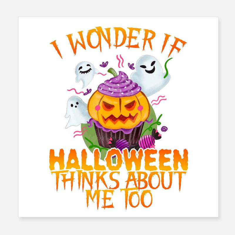 Halloween pense aussi à moi citrouille Poster 20 x 20 cm