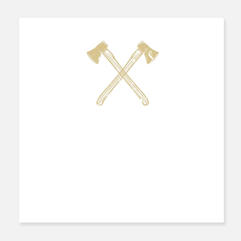 Axt gekreuzte Äxte Poster 20x20 cm