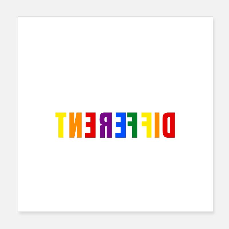 BE DIFFERENT - LGBTQI Schwul Lesbisch CSD Pride Poster 20x20 cm