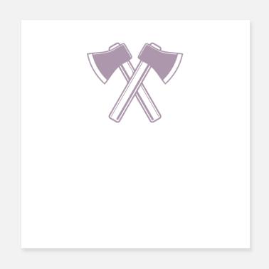 Ascia Axe Lumberjack Forester Poster 20x20 cm