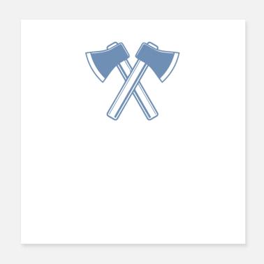 Ascia Axe Lumberjack Forester Poster 20x20 cm