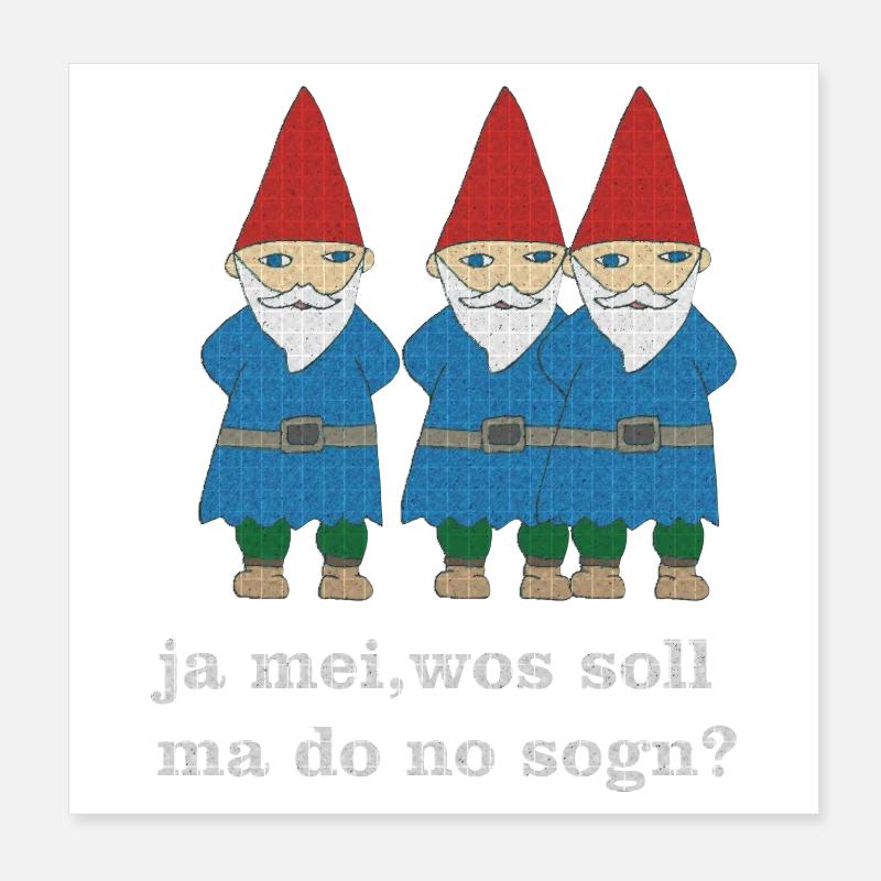 gartenzwerge bayerisch Poster 20x20 cm