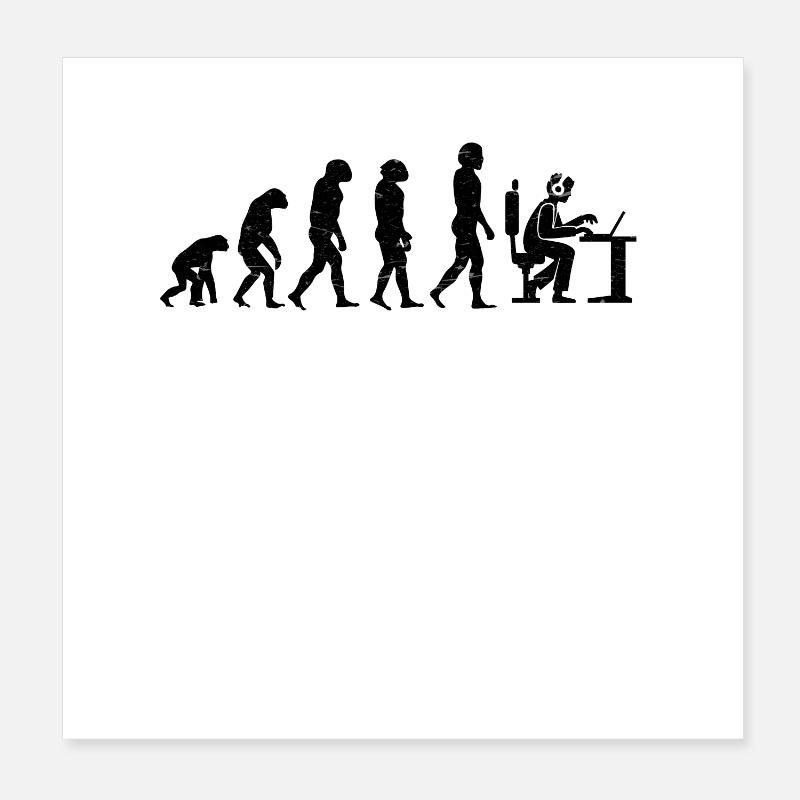 Évolution de Gamer Gambler Nerd Geek Progamer Poster 20 x 20 cm