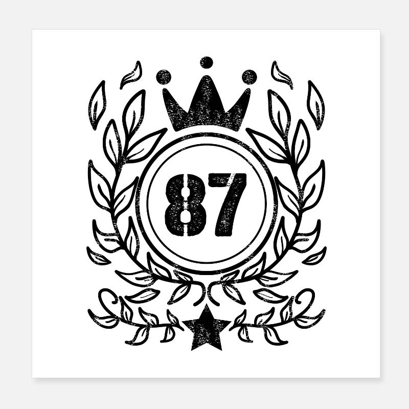 87 - Année de naissance Année de naissance 1987 Poster 20 x 20 cm