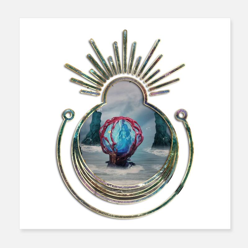 Dans le cocon sur la plage Poster 20 x 20 cm