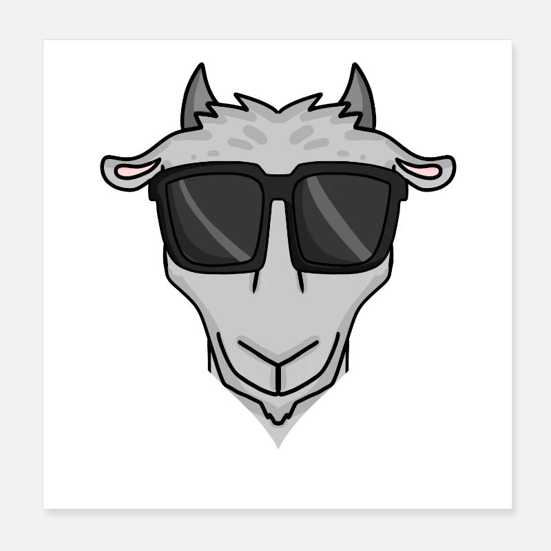 Chèvre cool Poster 20 x 20 cm