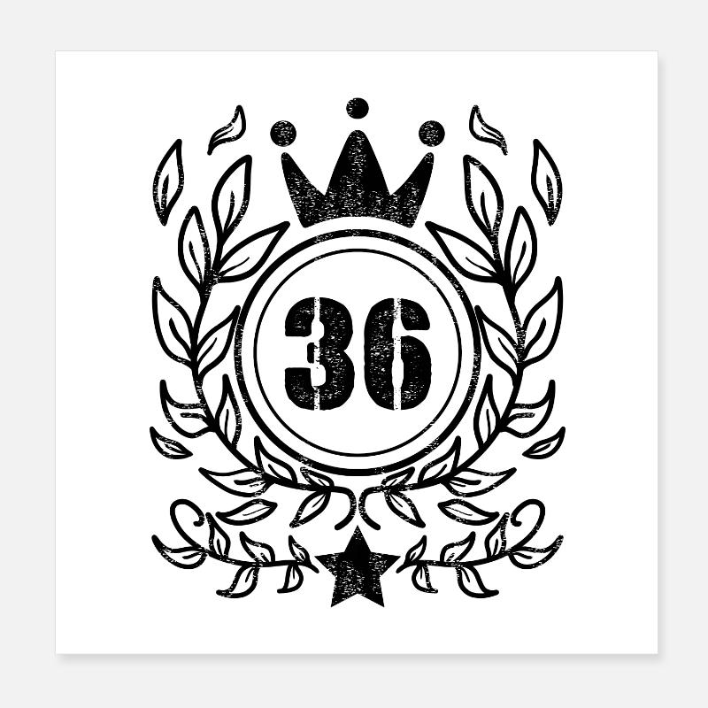 36 - Année de naissance Année de naissance 1936 Poster 20 x 20 cm