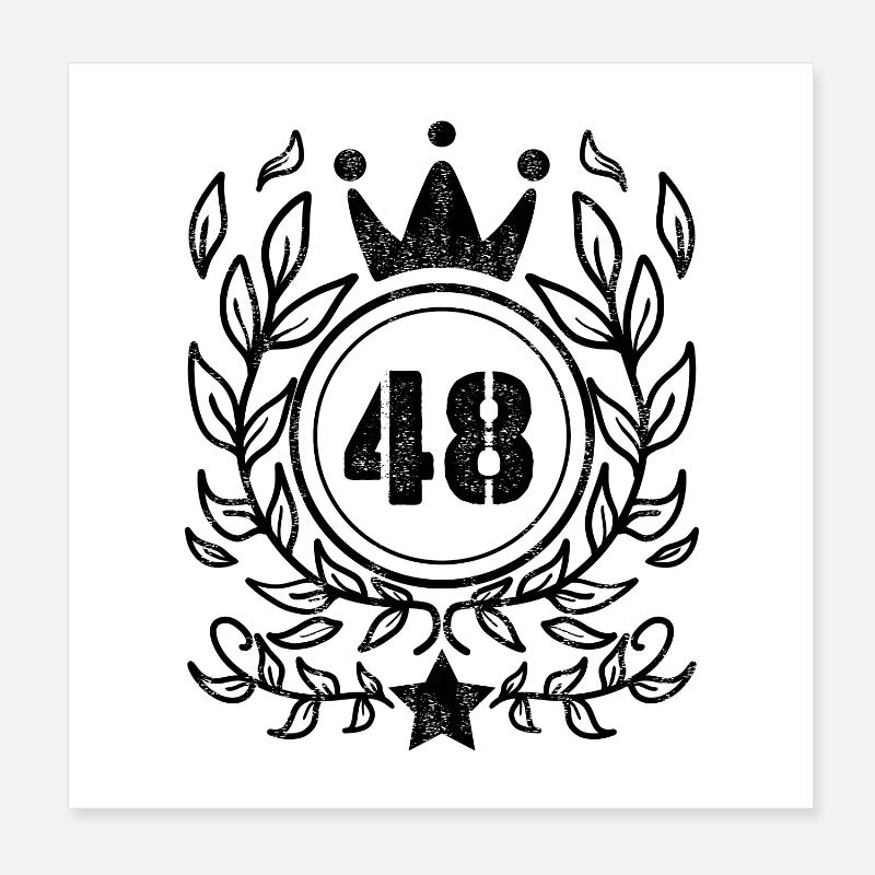48 - Année de naissance Année de naissance 1948 Poster 20 x 20 cm