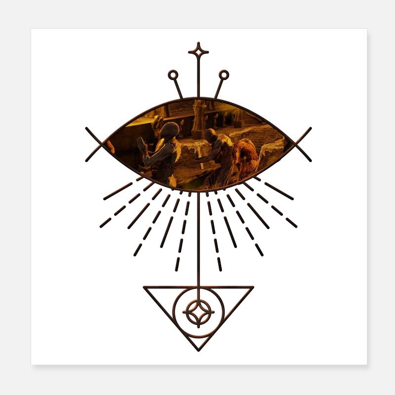 Dans l’obscurité effrayante de la nuit Poster 20 x 20 cm